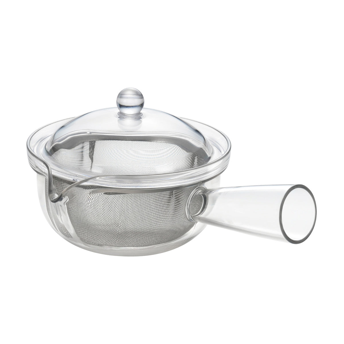 Akebono clear kyusu teapot with stainless steel mesh strainer, 260 ml