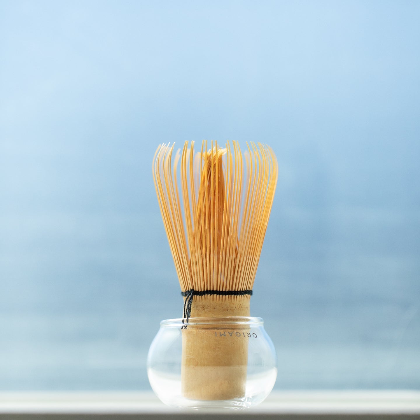 ORIGAMI glass whisk stand in use